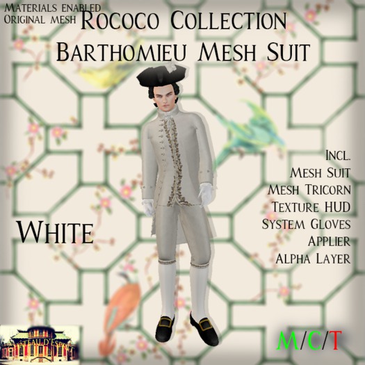 ~CdE~ Rococo Barthomieu WHITE Mesh Suit