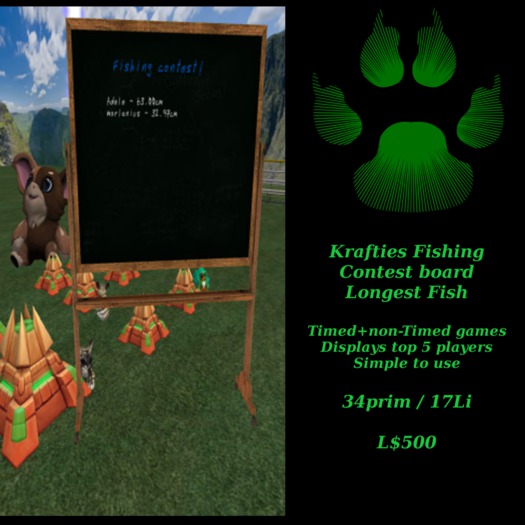 Krafties Longest Fish contest Board
