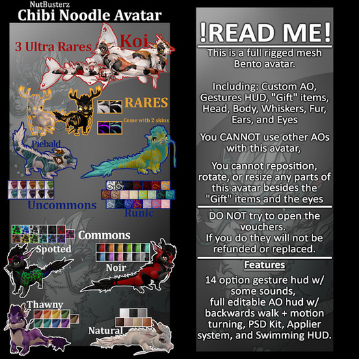 {NB} Chibi Noodle Avatar Noir Orange (Add + Touch) *Voucher*