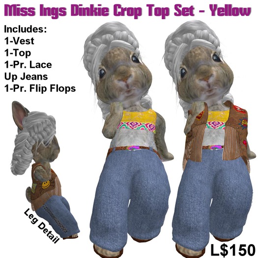 Miss Ing's Dinkie Crop Top Set Yellow