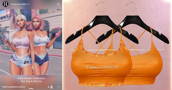 RAMA - Insta Queen Fur Top 'Orange'