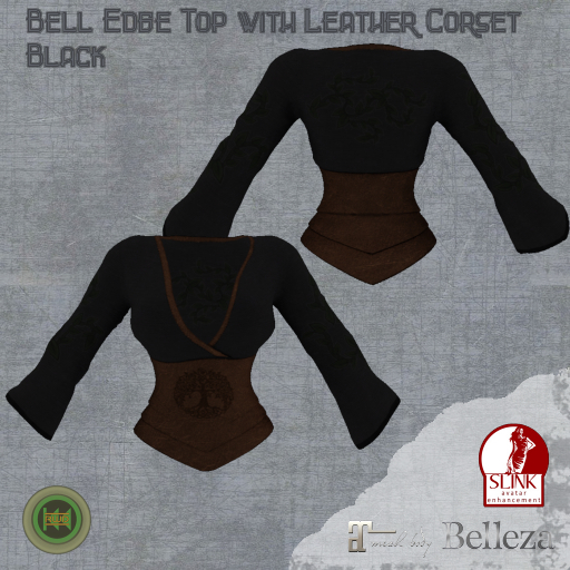 RWD - Bell Edge Top with Leather Corset - black