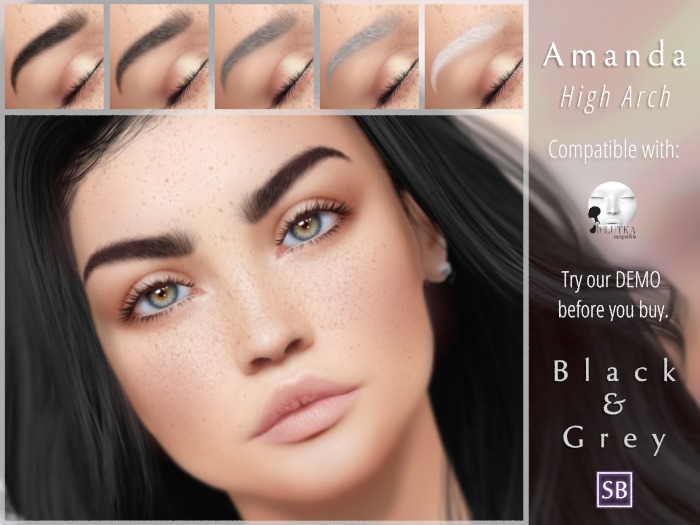 Lelutka Eyebrows Amanda.HighArch.Black