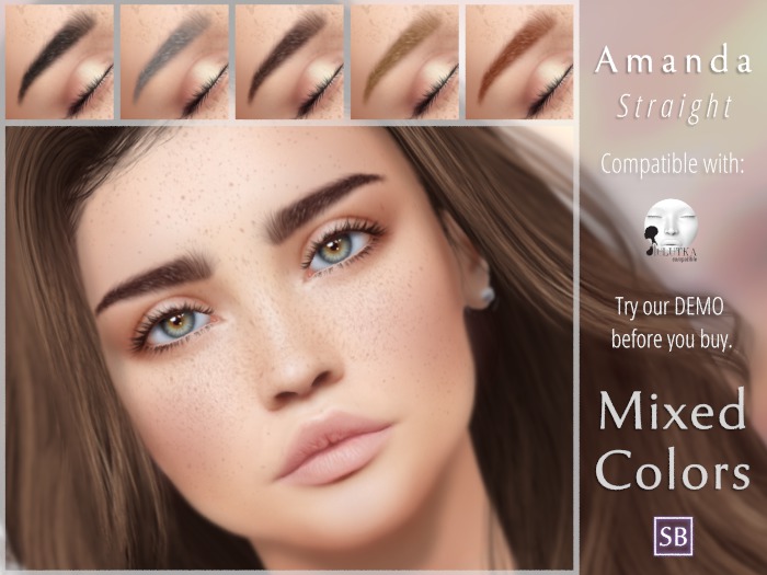 Lelutka Eyebrows Amanda.Straight.MixedColors