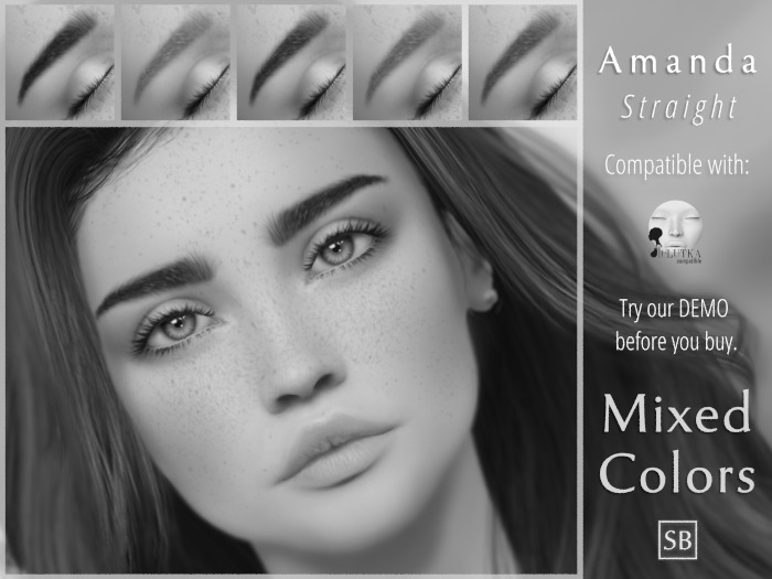 [SB] *Lelutka* Eyebrows Applier: Amanda/Straight (DEMO)