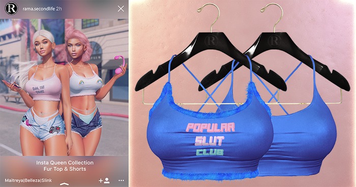 RAMA - Insta Queen Fur Top 'Indigo'