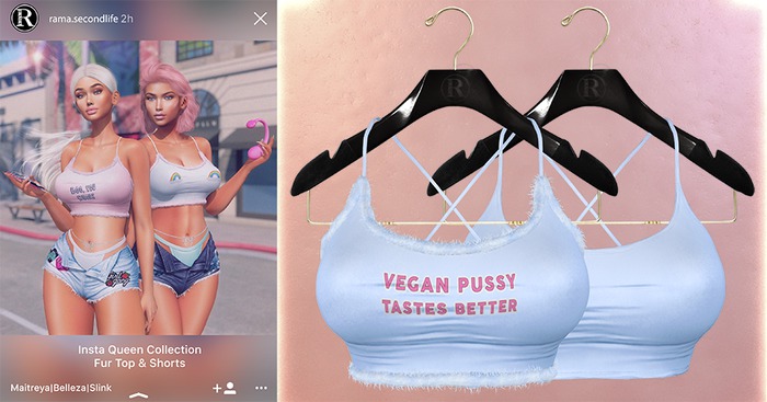 RAMA - Insta Queen Fur Top 'Baby Blue'