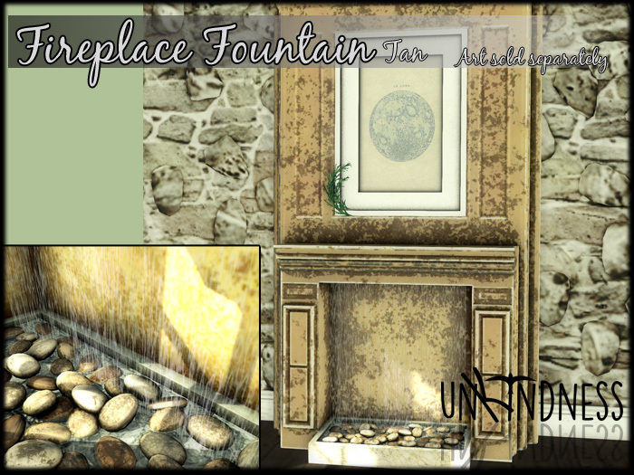 uK - Fireplace Fountain Rustic Tan