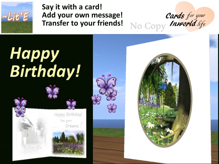 ~Lit'E Greeting Cards ~ 1069 ~ Tree Swing ~ Scenic Birthday