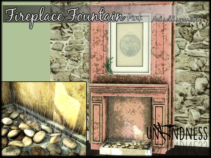 uK - Fireplace Fountain Rustic Pink