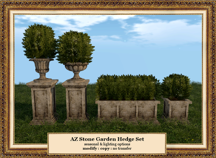 AZ Stone Garden Lit Hedge Set