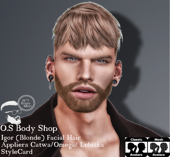 !OS! Facial hair Igor Blonde - Omega/Catwa/Lelutka/