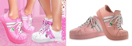 Second Life Marketplace - Spoiled - Sporty Sneakers Flat & Tippy Toe Nude