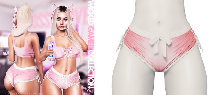 Spoiled - Wicked Ribbon Shorts Salmon *Updated* for LaraX,Reborn,Juicy Rolls,Phatpussy,Legacy,Kupra,Jelly Belly