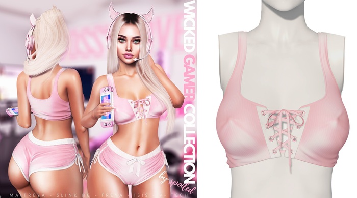 Spoiled - Wicked Ribbon Crop Top Babypowder
