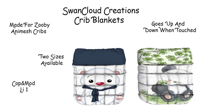 SwanCloud Creations Blankets For Zooby Animesh Cribs