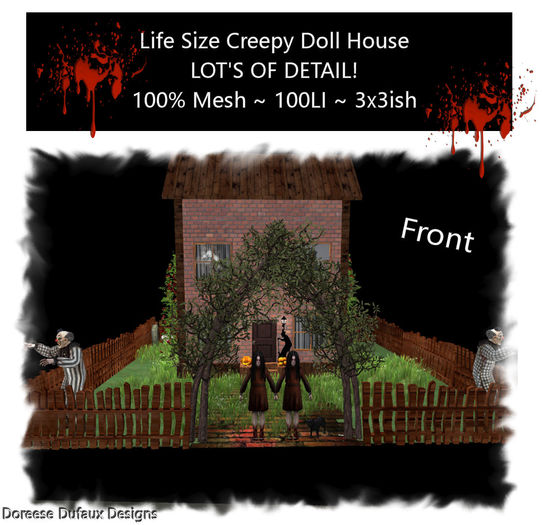 CREEPY LITTLE DOLL HOUSE LOTS OF DETAIL ANIMATED PARTS