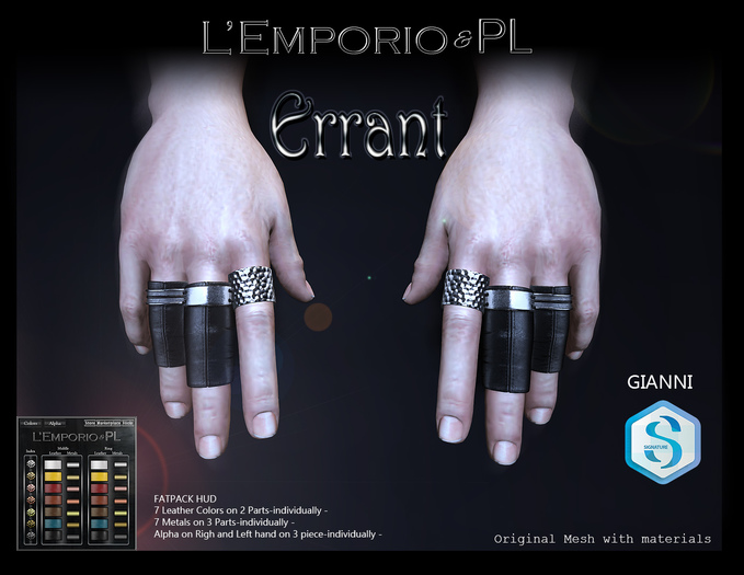 L'Emporio&PL::*Errant*::-Metal&Leather Rings-Signature GIanni