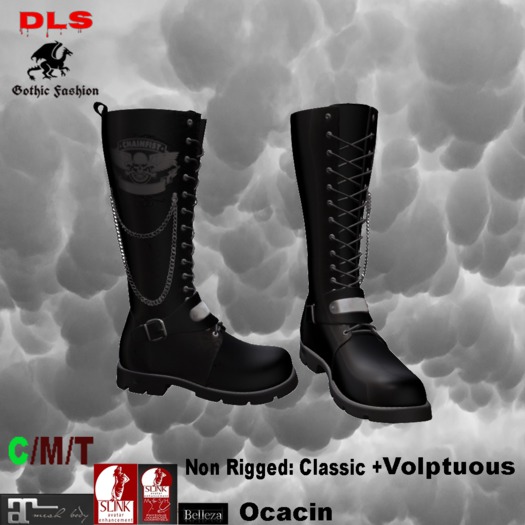 Chains Decorated Calf Boots DEMO boxed