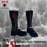 Chains Decorated Calf Boots blue 666