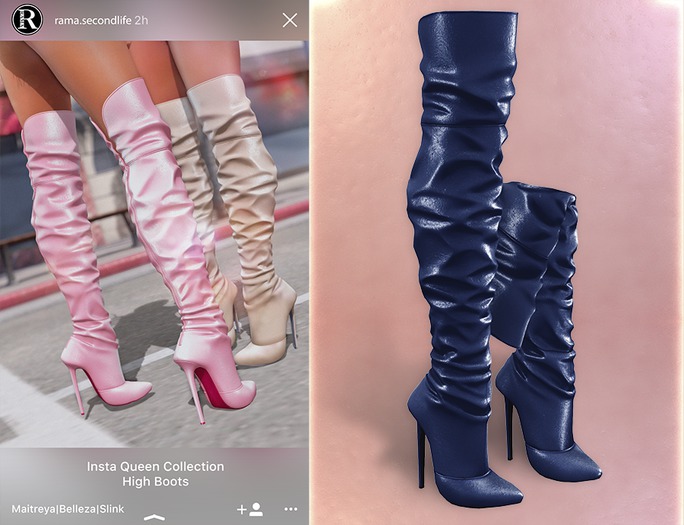 RAMA - Insta Queen High Boots 'Navy'