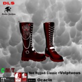 Chains Decorated Calf Boots red rose cross 