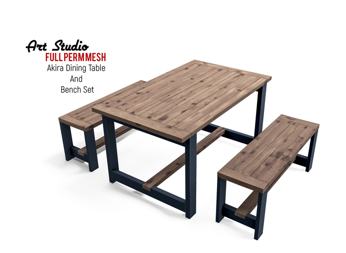 Art Studio.FULL PERM \\ Akira Dining Table and Bench Set