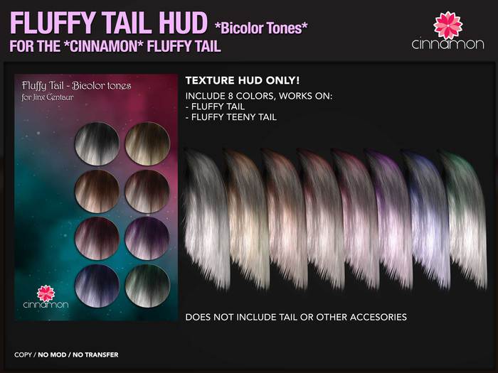 Second Life Marketplace - *CINNAMON* Jinx Centaur - Fluffy Tail Bicolor HUD