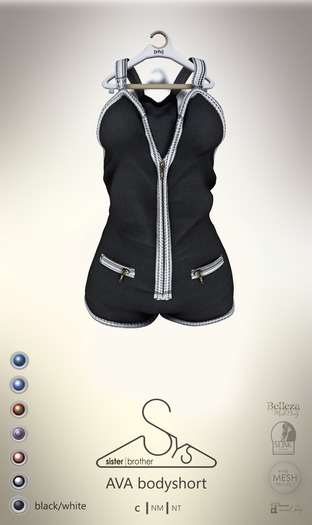 [sYs] AVA bodyshort (body mesh) - black/white