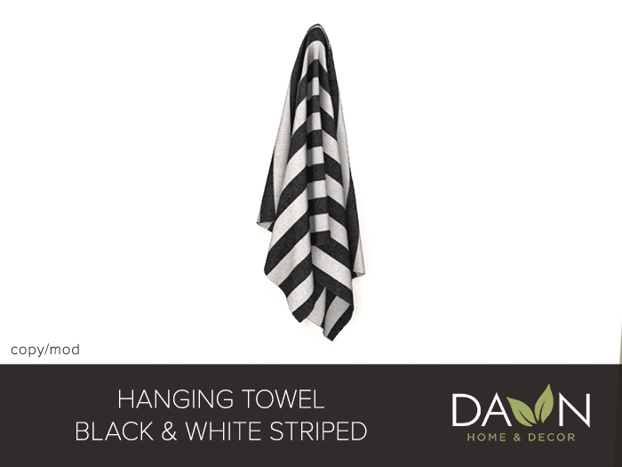 Hanging Towel - Black/White Striped | DAWN