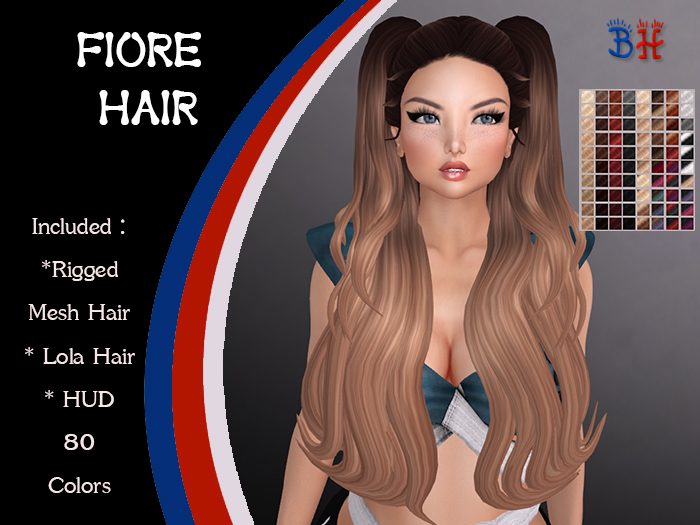 BH* Fiore Rigged Mesh Hair w/Mixed Colors_HUD
