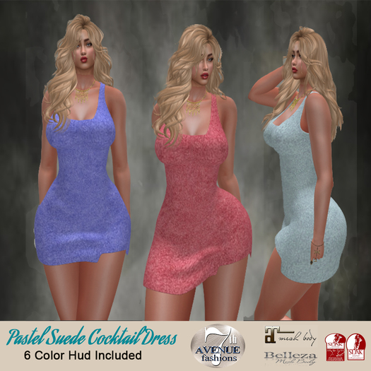 Pastel Suede Cocktail Dress