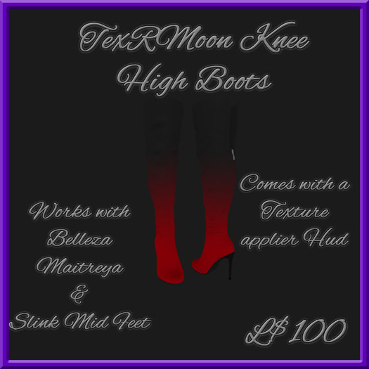 TexRMoon Knee High Boots BOXED (rez and touch the top)