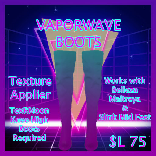 Vaporwave Boots Texture Applier BOXED (rez and touch the top)