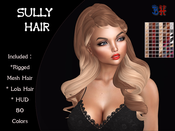 *BH* Sully Rigged Mesh Hair w/Mixed Colors_HUD
