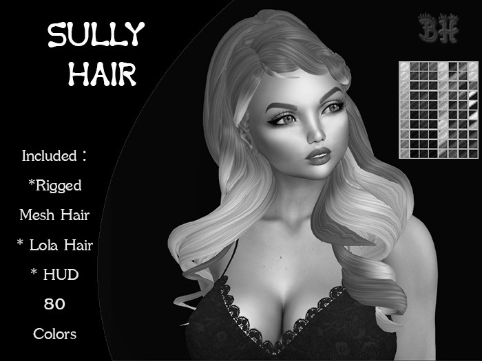 *BH* 5MIN. DEMO Sully Rigged MeshHair w/Mixed Colors_HUD