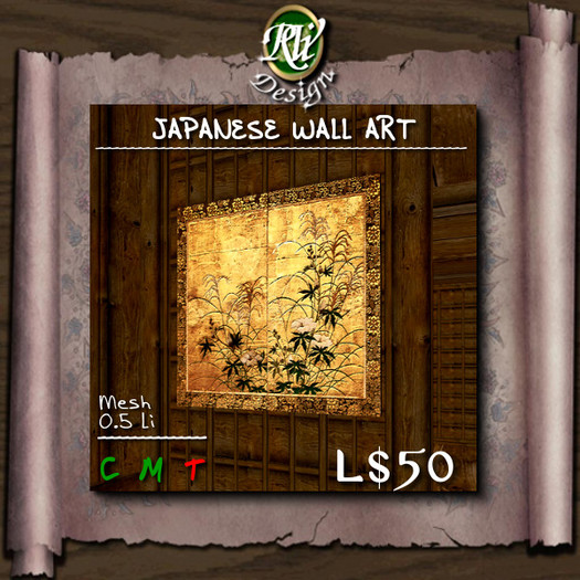 Second Life Marketplace ** Japanese Wall Decor Double Wooden Panel