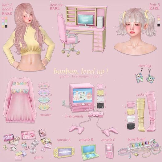 bonbon - level up! - desk set RARE