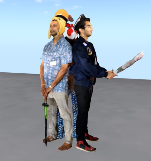 3 people funy statue copy modify 
