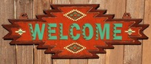 Western Art HOME DECOR Native American Indian Aztec WELCOME Country Farm Wood Plaque 3D Wall Decal on 1 Prim copy/mod