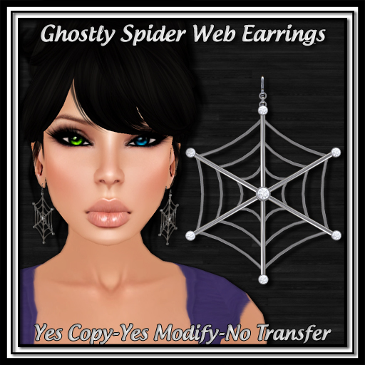 *ICED* Ghostly Spider Web earrings 