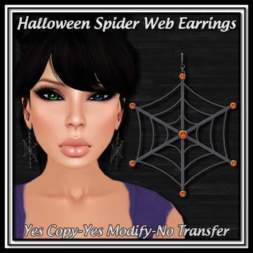 *ICED* Halloween Spider Web Earrings 