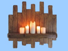 Western Art HOME WALL DECOR Primitive Shelf 5 Candles