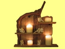 Western Art HOME DECOR Primitive Wood Shelf Candles Fairies Country Design Farm & Ranch 3D Wall Decal Style on 1Prim C/M