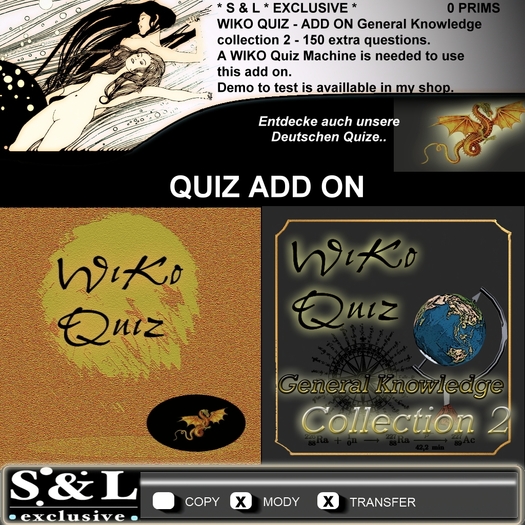 * S & L * EXCLUSIVE * WIKO Quiz machine ADD-ON – General-Knowledge collection 2