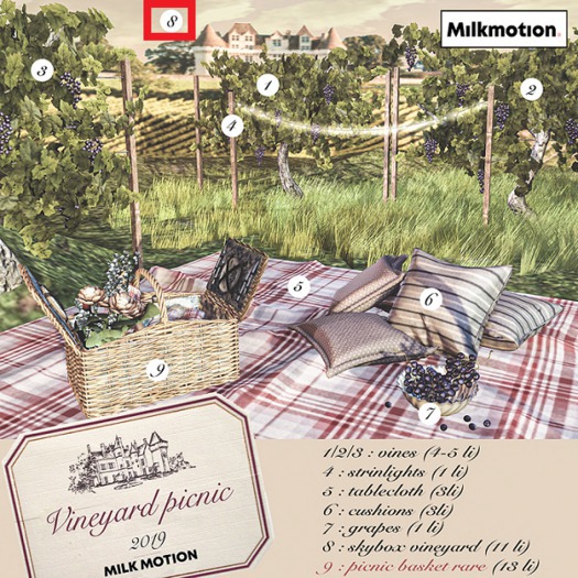 (Milk Motion) vineyard picnic - tablecloth