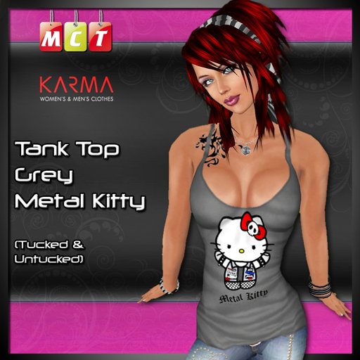 Karma - TOP Grey METAL KITTY