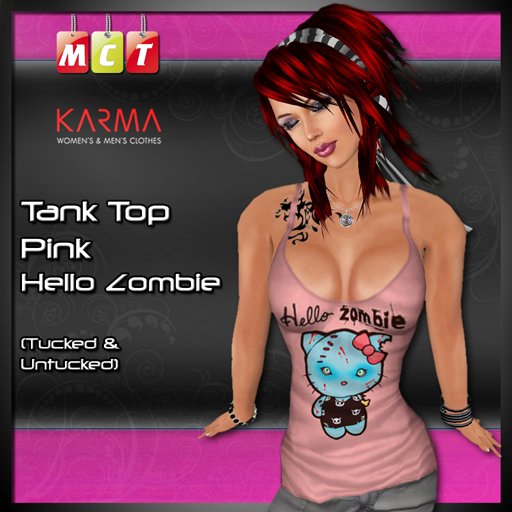 Karma - Tank Top Pink Hello Zombie