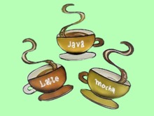 Western Art HOME DECOR Kitchen Coffee Cups 3 Steaming Java Latte Mocha Farm Country Designer 3D Wall Decal on 1 Prim C/M