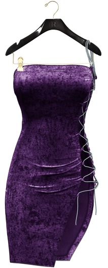 RAMA.Prosk - Naira Velvet Crystal Dress 'Grape'